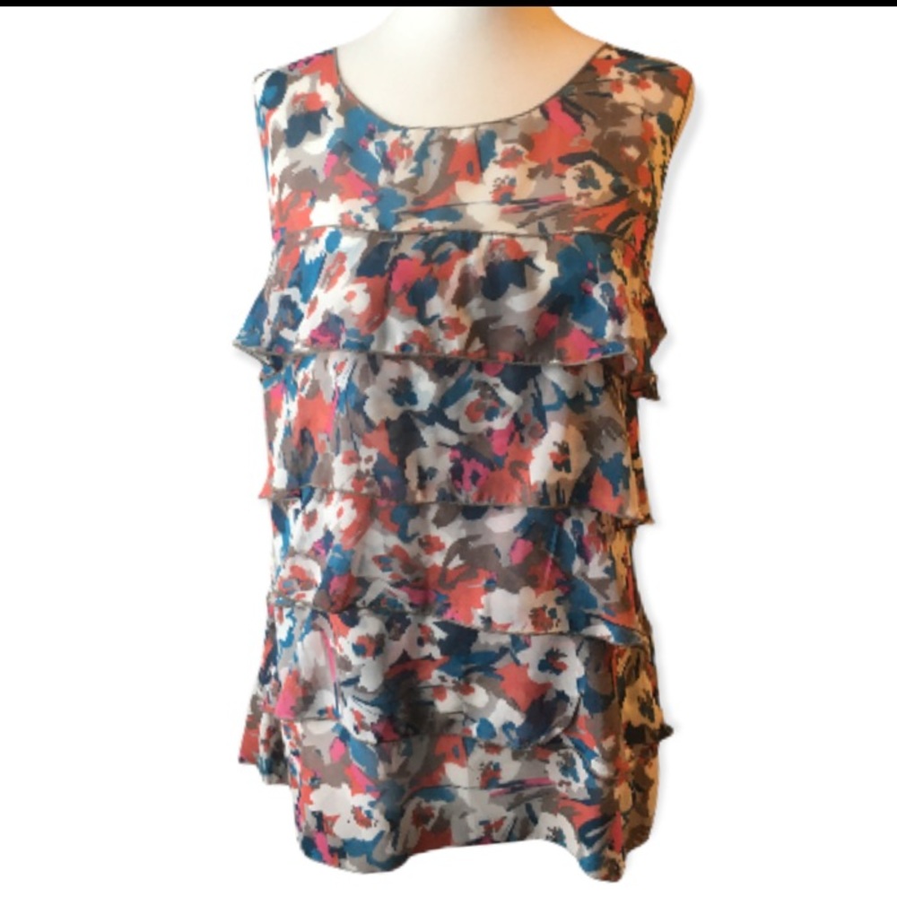 LOFT sleeveless ruffle blouse